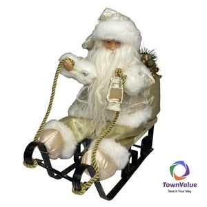 Rustic Victorian Christmas Saint Nick Santa Claus Sleigh Table Top Holiday Decor